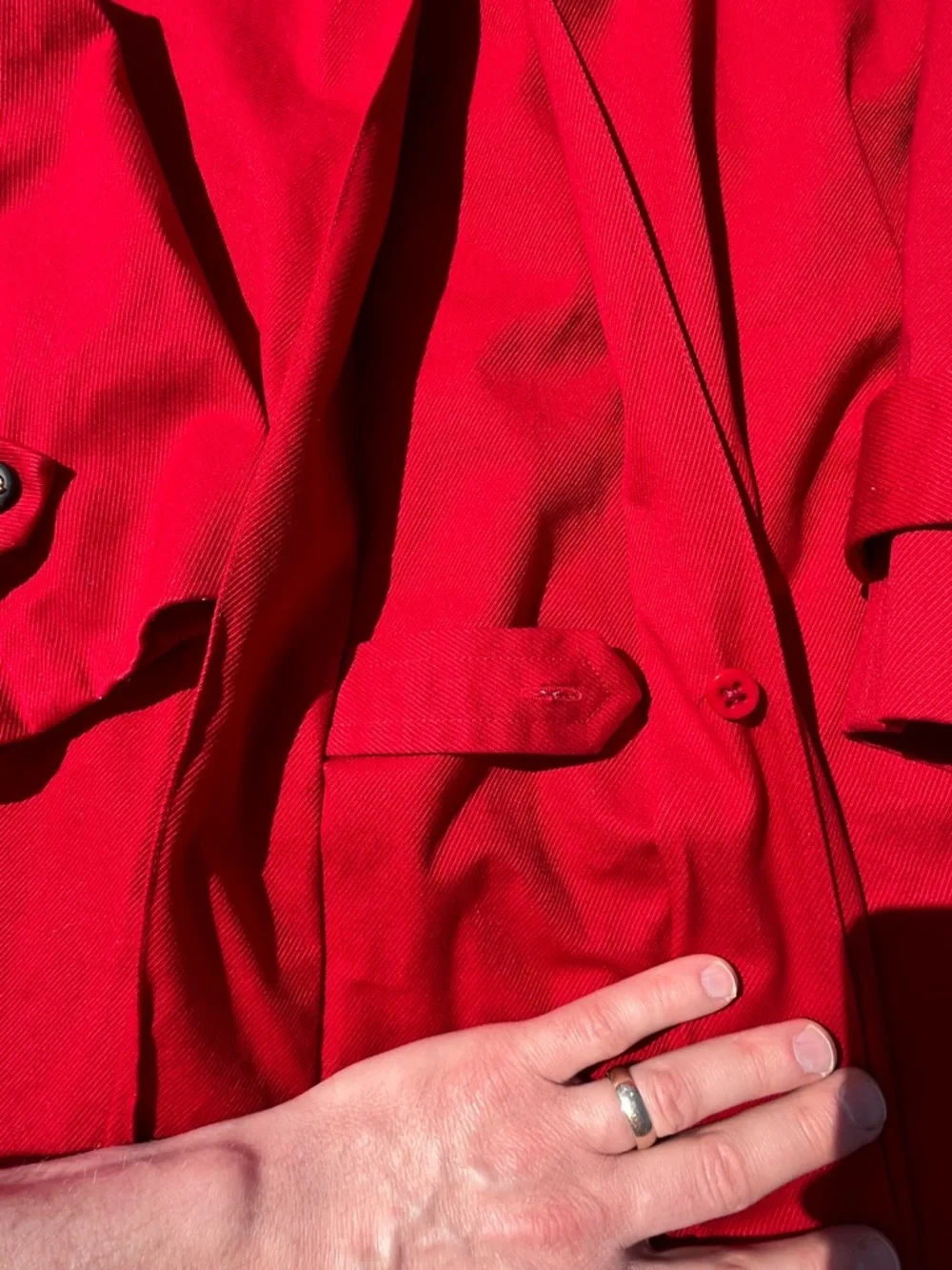 Lauren Ralph Lauren Red Equestrian Barn Coat Corduroy Collar 1X - Picture 10 of 13